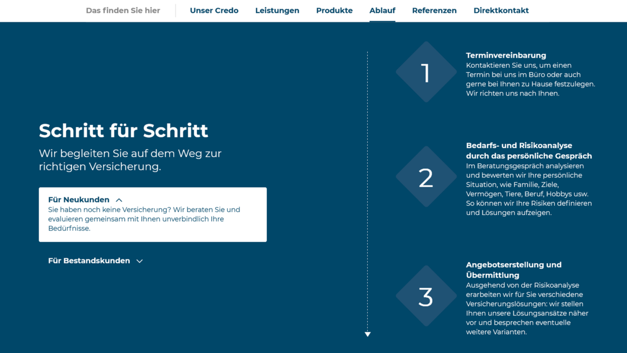 Screenshot Versicherungen